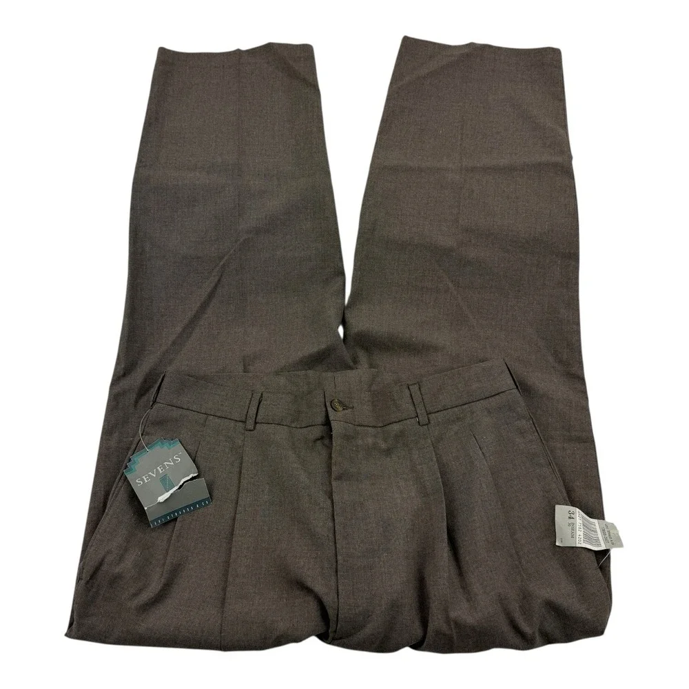 Sevens Levi Strauss Brown Double Pleated Pants Lot 10698-3427 Men's Sz 32x30 NWT
